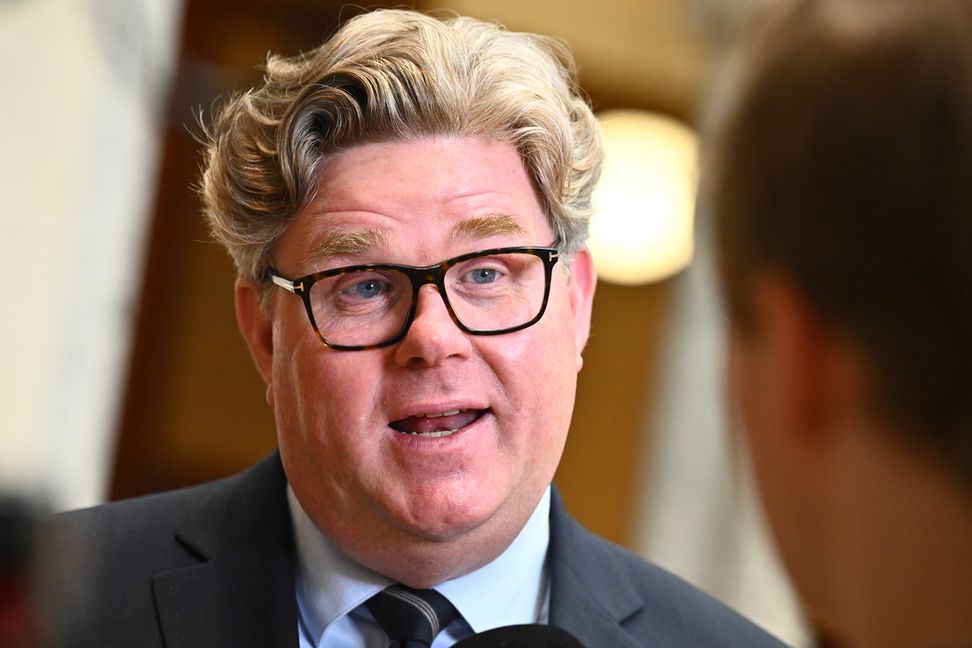 Sveriges justitieminister Gunnar Strömmer (M) i måndags. Foto: Claudio Bresciani/TT