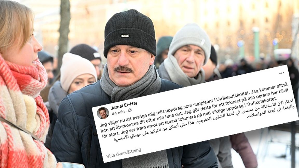 Jamal El-Haj (S) lämnar utrikesutskottet – men blir kvar i riksdagen. Foto: Fredrik Sandberg/TT/Faksimil Facebook