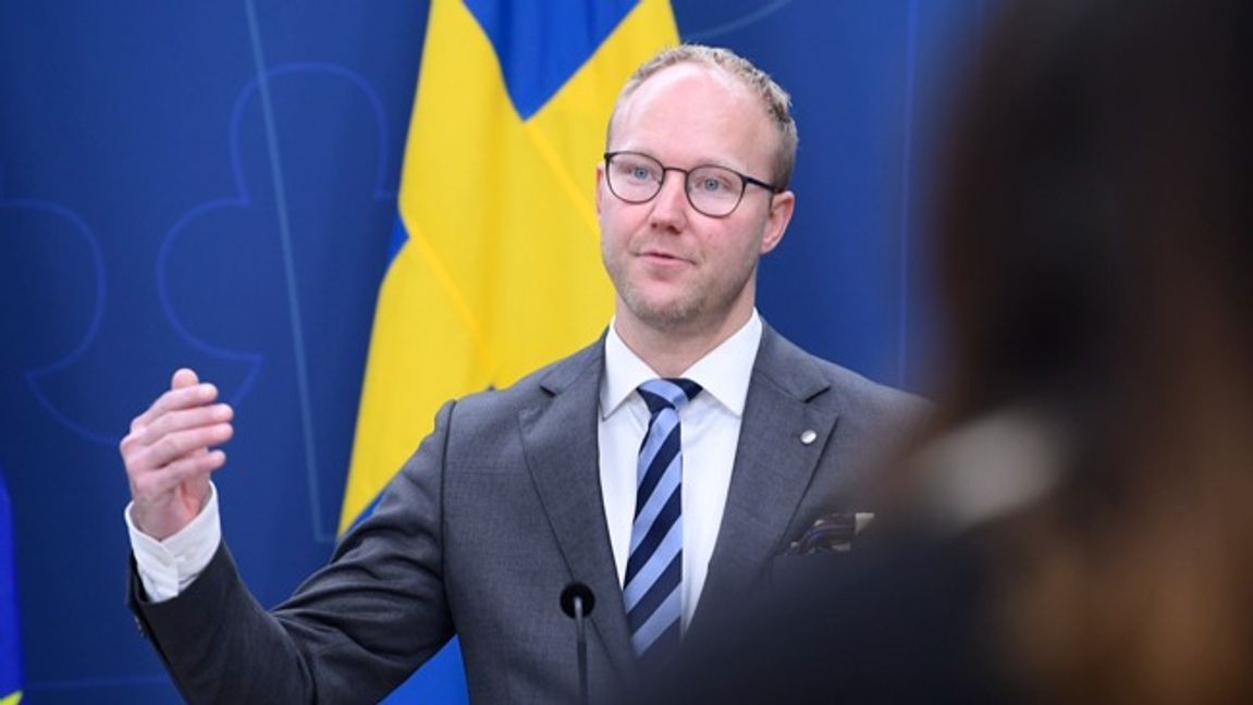 Ludvig Aspling (SD), migrationspolitisk talesperson. Foto: Samuel Steen/TT.