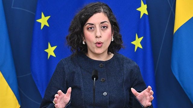 tbildnings- och integrationsminister Simona Mohamsson (L), under en pressträff. Foto: Claudio Bresciani / TT 