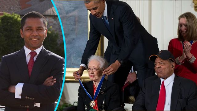 Katherine Johnson tilldelas Presidentens frihetsmedalj 2020/ AP Photo/Evan Vucci, File AX101