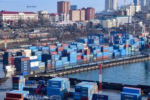 Hamnen i Vladivostok i östligaste Ryssland. Arkivbild. Foto: AP/TT