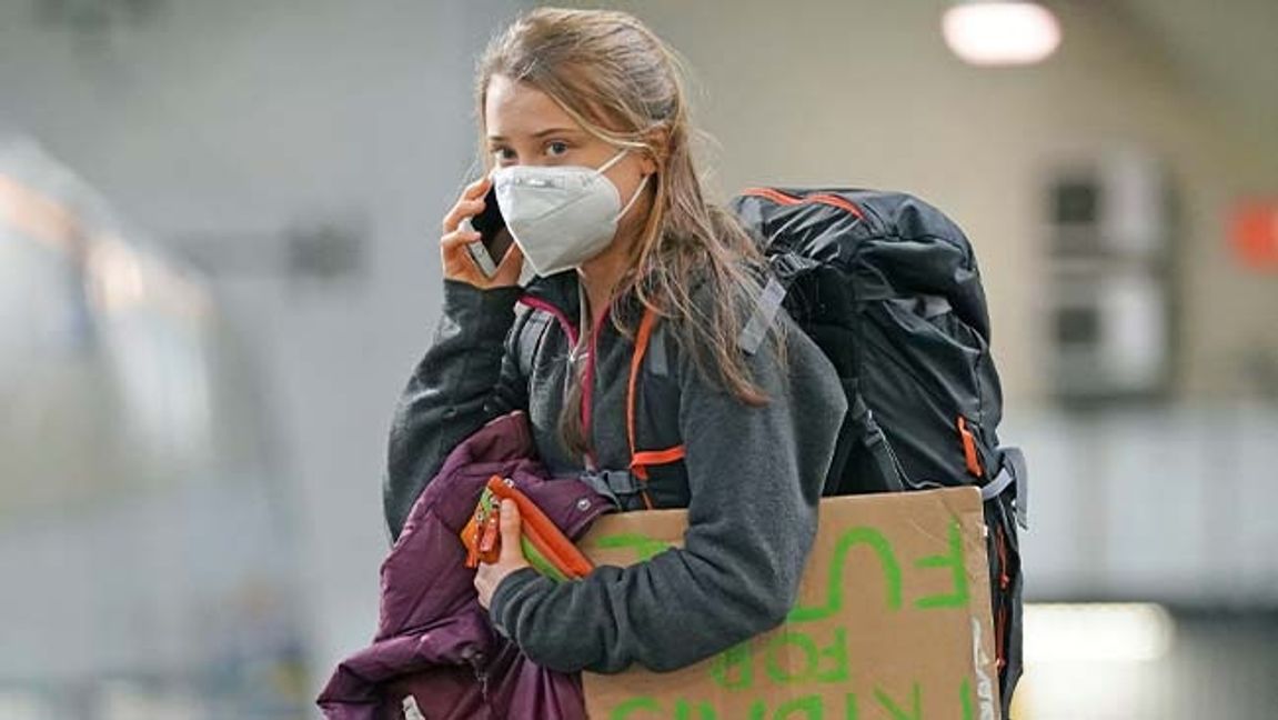 Greta Thunberg befinner sig i Glasgow. Foto: Kirsty O’Connor/AP/TT