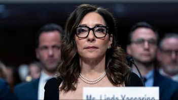 Linda Yaccarino under utfrågning i senaten. Arkivbild. Foto: Jose Luis Magana/AP/TT