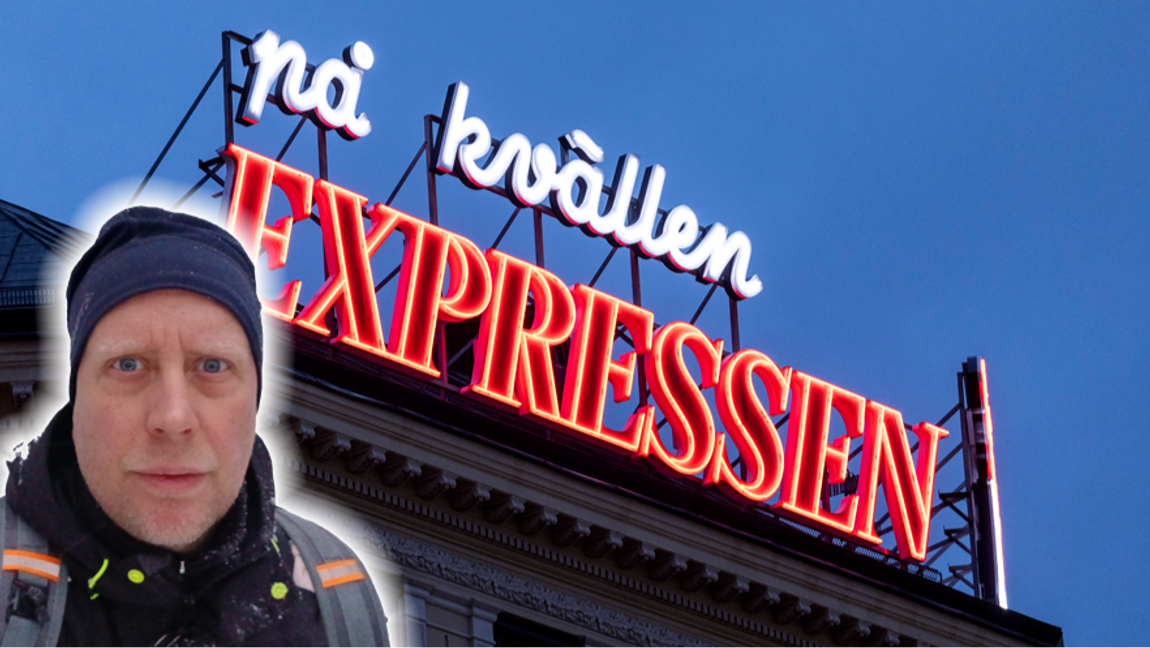 Expressen kör ned i vänster vägdike. Foto: Christine Olsson/TT