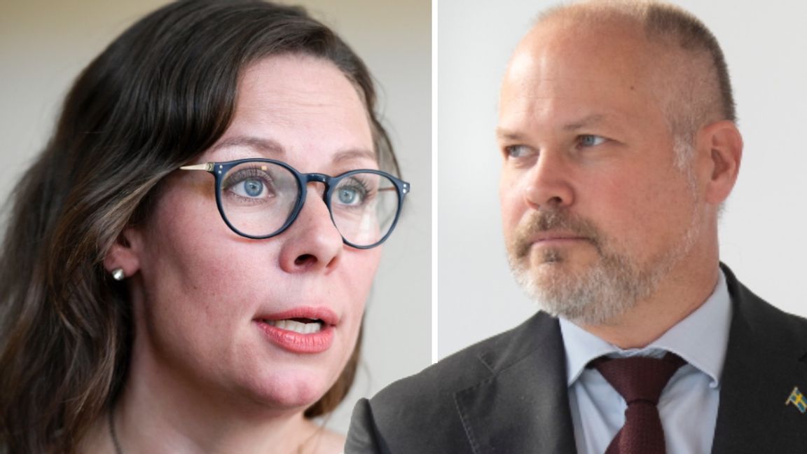 Maria Malmer Stenergard (M) och justitie- och migrationsminister Morgan Johansson (S). Foto: Jessica Gow/TT.