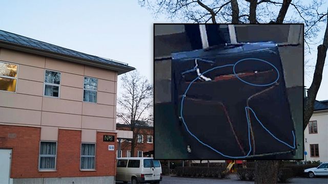 Migrationsverkets förvar i Gävle och väskan som mannen smugglades ut i. Foto: Google Maps/Polisen