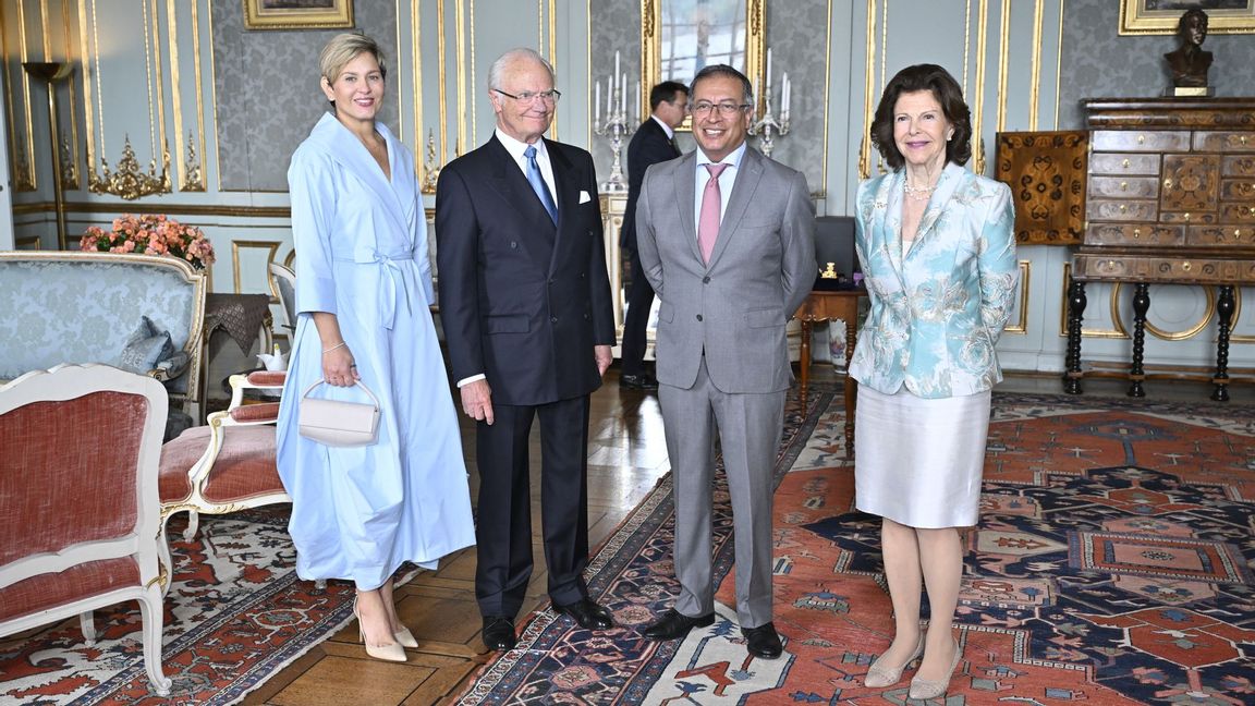Verónica Alcocer var tillsammans med sin make Gustavo Petro på statsbesök i Sverige så sent som förra året, där de bland annat träffade kung Carl XVI Gustaf och drottning Silvia. Foto: Henrik Montgomery/TT