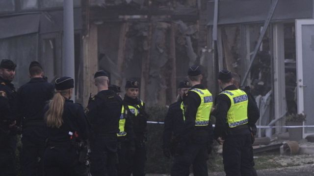 En kvinna dog i nattens sprängning utanför Uppsala. Foto: Anders Wiklund/TT