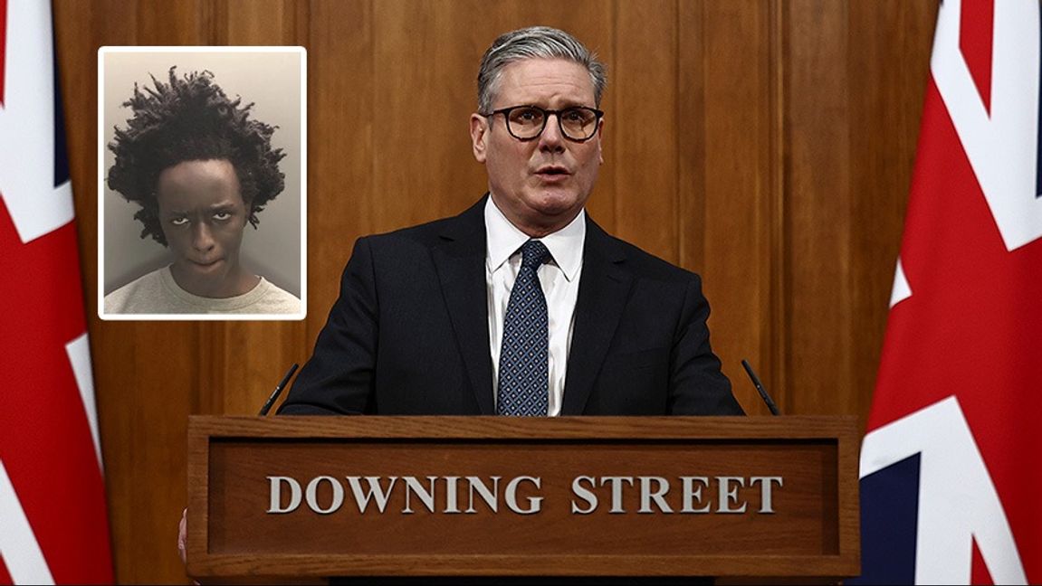 Axel Rudakubana och premiärminister Keir Starmer. Foto: Polisen i Storbritannien/Henry Nicholls/AP/TT