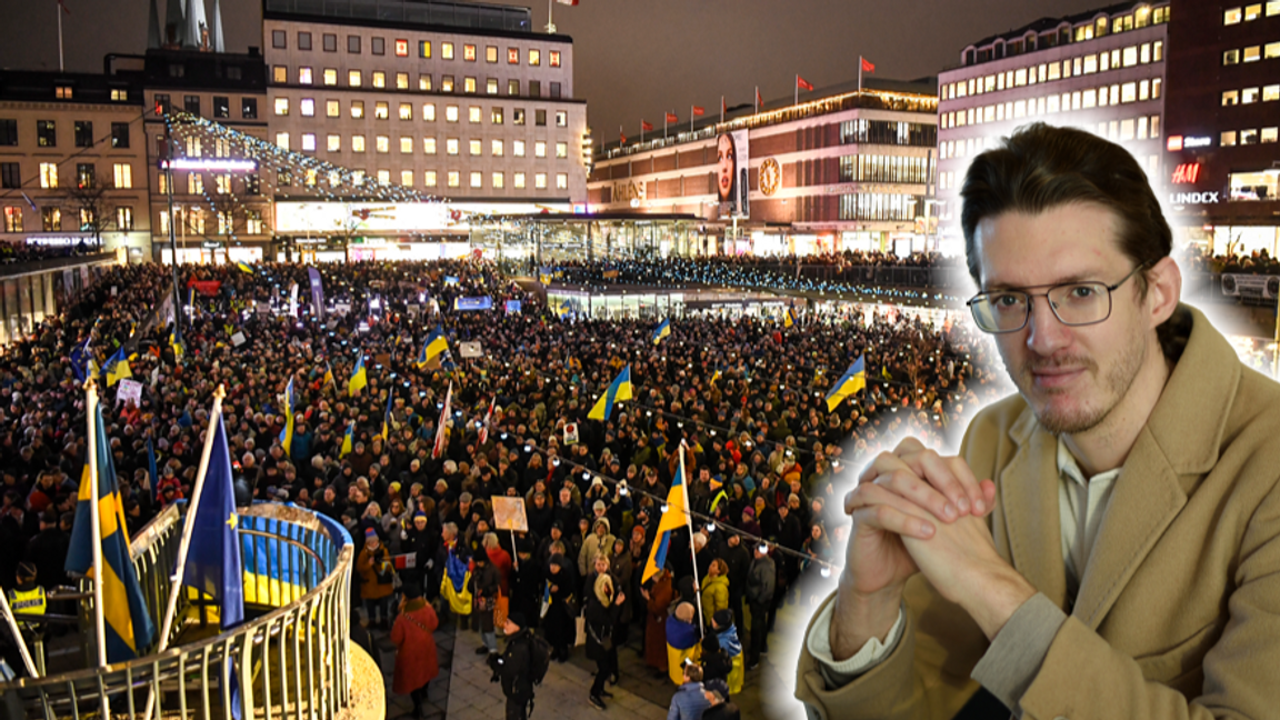 Sverige har nästan givit Ukraina lika mycket stöd som vi givit mördarsekten Hamas. Foto: Oscar Olsson/TT