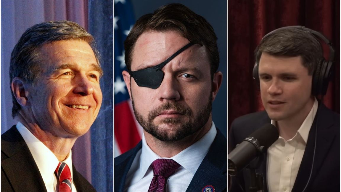 Roy Cooper, Dan Crenshaw och James Talarico. Foto: RadioFan, CC BY-SA 4.0/Public Domain/Wikimedia Commons/Skärmdump Joe Rogans podcast