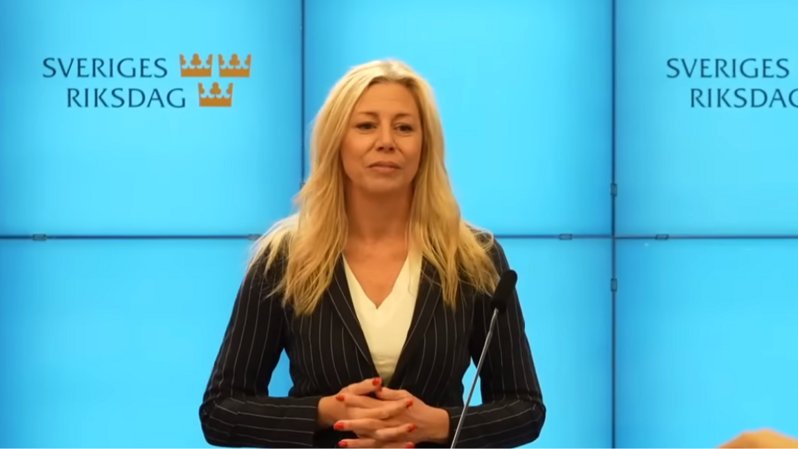 Linda Lindberg, gruppledare för Sverigedemokraterna. Foto: YouTube