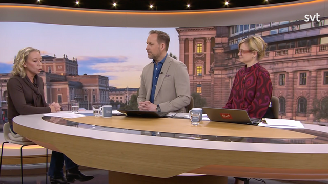 SVT:s politikkommentator Elisabeth Marmorstein kommenterar den senaste valmätningen. Foto: SVT