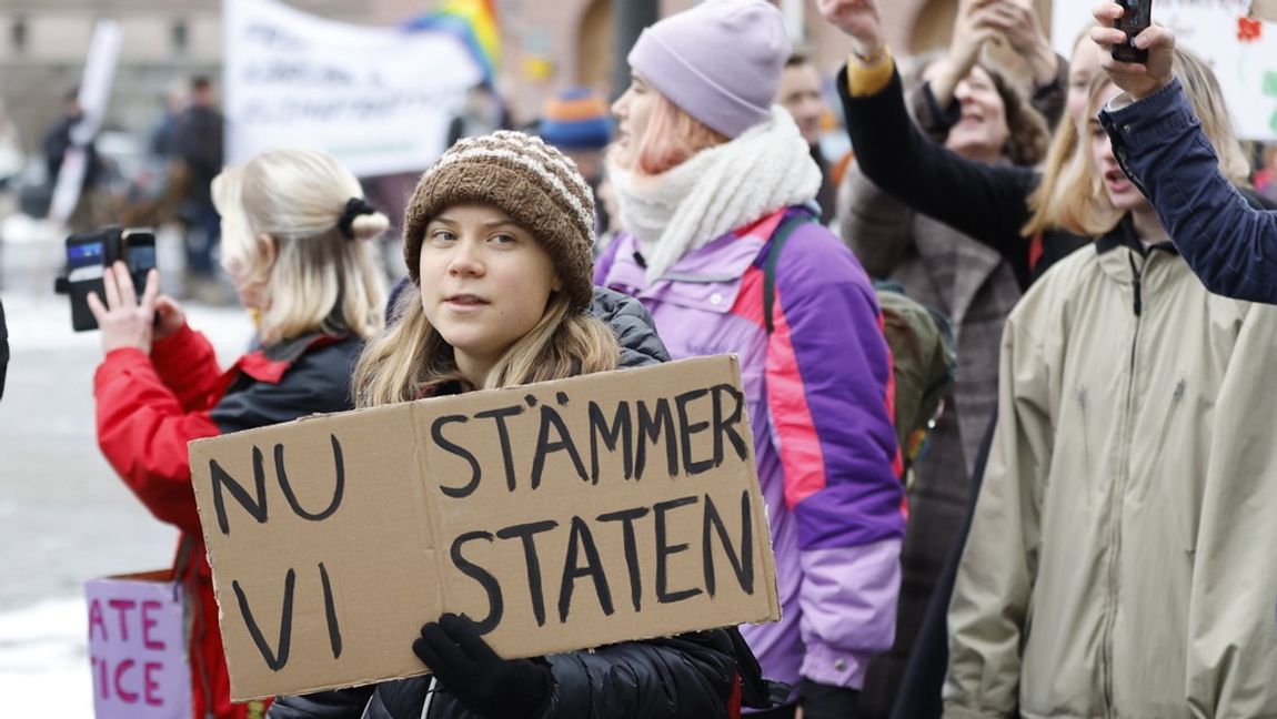 Greta Thunberg har både hunnit stämma staten och peka ut företag i väst som de som förstör jorden. Men de stora miljöbovarna, som Kina, får en långt mildare behandling. Foto:Christine Olsson/TT