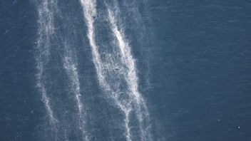 Utsläpp av palmolja från ett fartyg norr om Gotska Sandön i Östersjön. Foto: Kustbevakningen