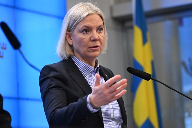 "Jag vill att vi ska ha matpriser så att vanliga hushåll kan handla det man behöver utan att ha en klump i magen", säger Magdalena Andersson (S). Jonas Ekströmer/TT