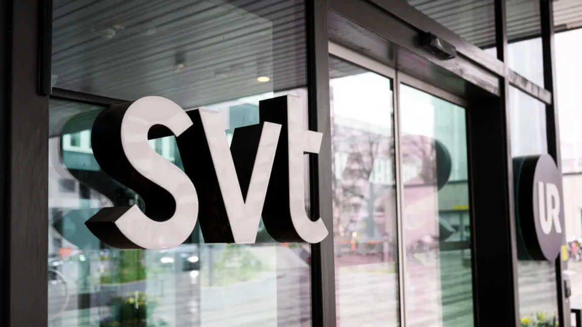 Bild på ingång till SVT:s tv-hus. Foto: Jessica Gow/TT