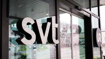 Bild på ingång till SVT:s tv-hus. Foto: Jessica Gow/TT