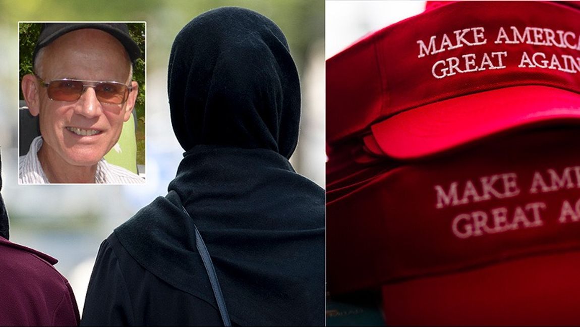 Bengt Sareld betraktar hijab som lika politisk som Trump-kepsen. Foto: Privat / Carina Johansen/TT / Johnny Silvercloud (CC BY-SA 2.0)