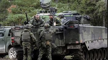 Svenska soldater övar tillsammans med Nato-trupper på Gotland under militärövningen Aurora 23. Foto:  TT