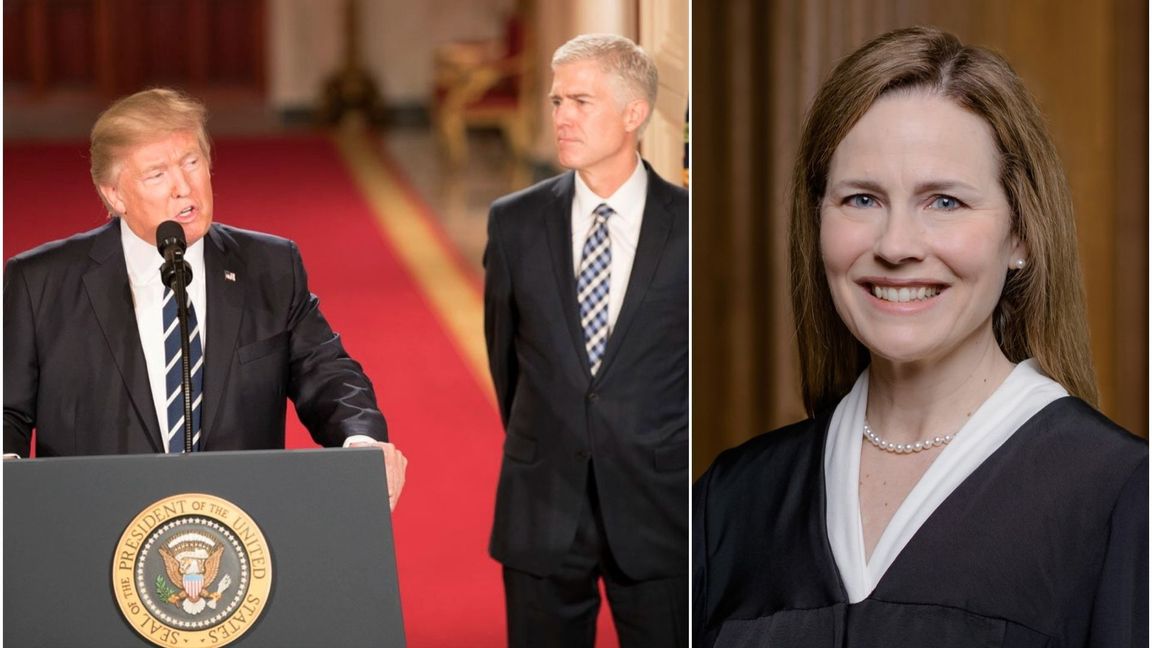 Donald Trump utnämnde Neil Gorsuch och Amy Coney Barrett till högsta domstolen. Foto: Public Domain/Wikimedia Commons