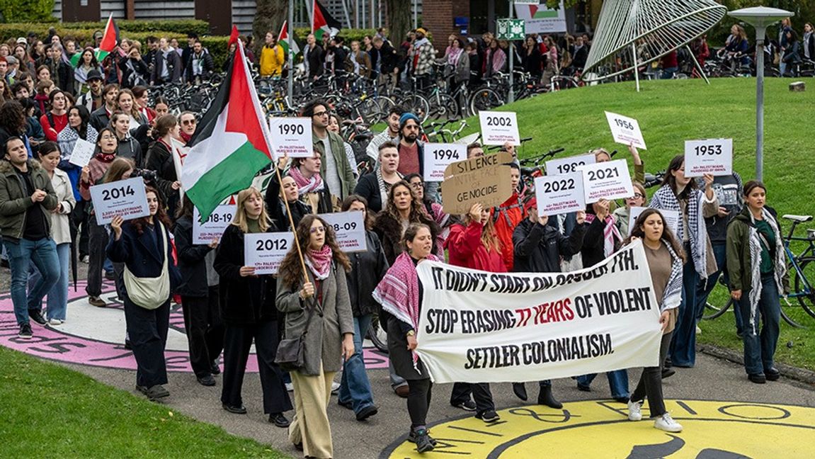 Palestinademonstration i Lund, 7 oktober 2025. Foto: Johan Nilsson/TT