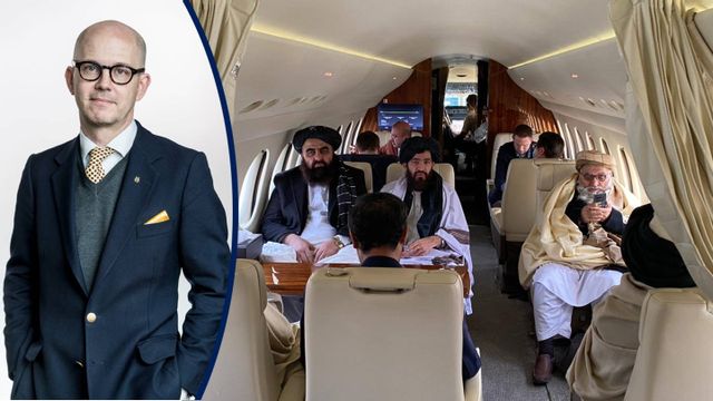 Talibaner i privatflyg till Norge. Foto: Talibanerna.