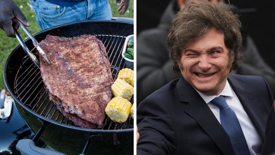 Argentinas president Javier Milei kan fira att köttkonsumtionen i Argentina ökar. Foto: Helena Landstedt/TT/AP