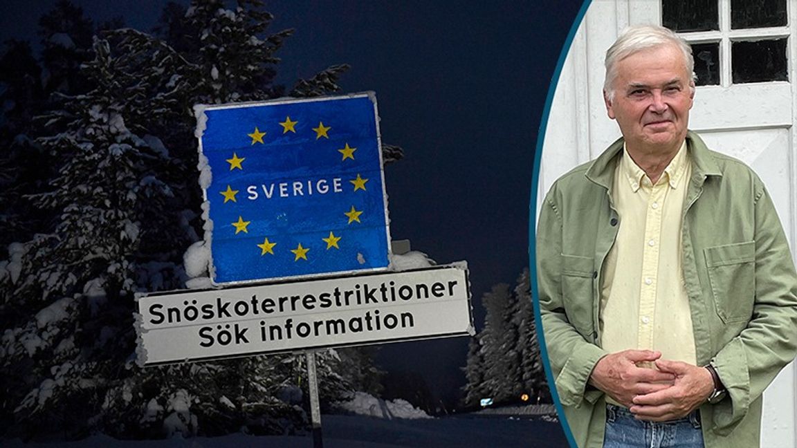 Norsk-Svenska gränsen informerar om snöskoterrestriktioner. Foto: Pontus Lundahl/TT / Privat