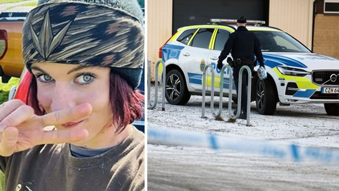 Vilma Andersson (t.v.) och brottsplatsen i Rönninge (t.h.). Foto: Faksimil Facebook/Nils Petter Nilsson/TT.