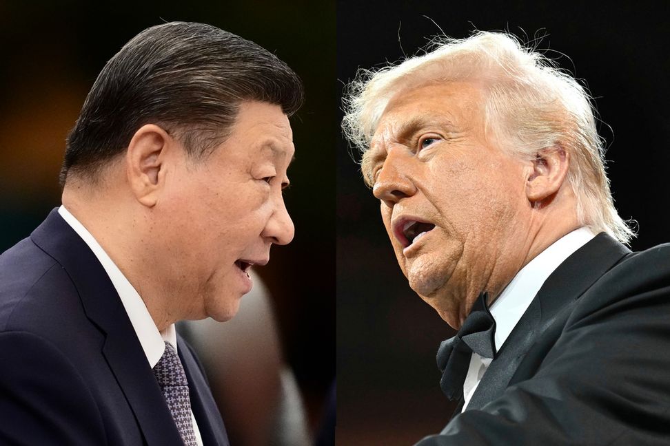 Bildcollage på Kinas och USA:s ledare, Xi Jinping och Donald Trump. Foto: AP/TT