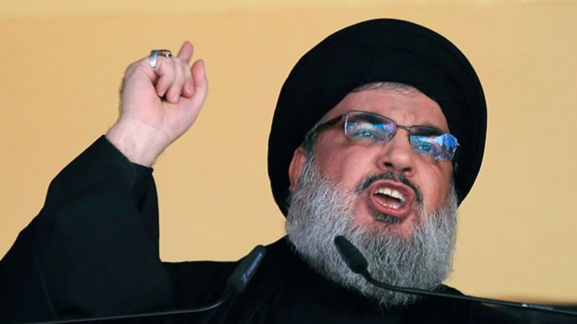 Hassan Nasrallah. Bild: AP Photo/Hassan Ammar