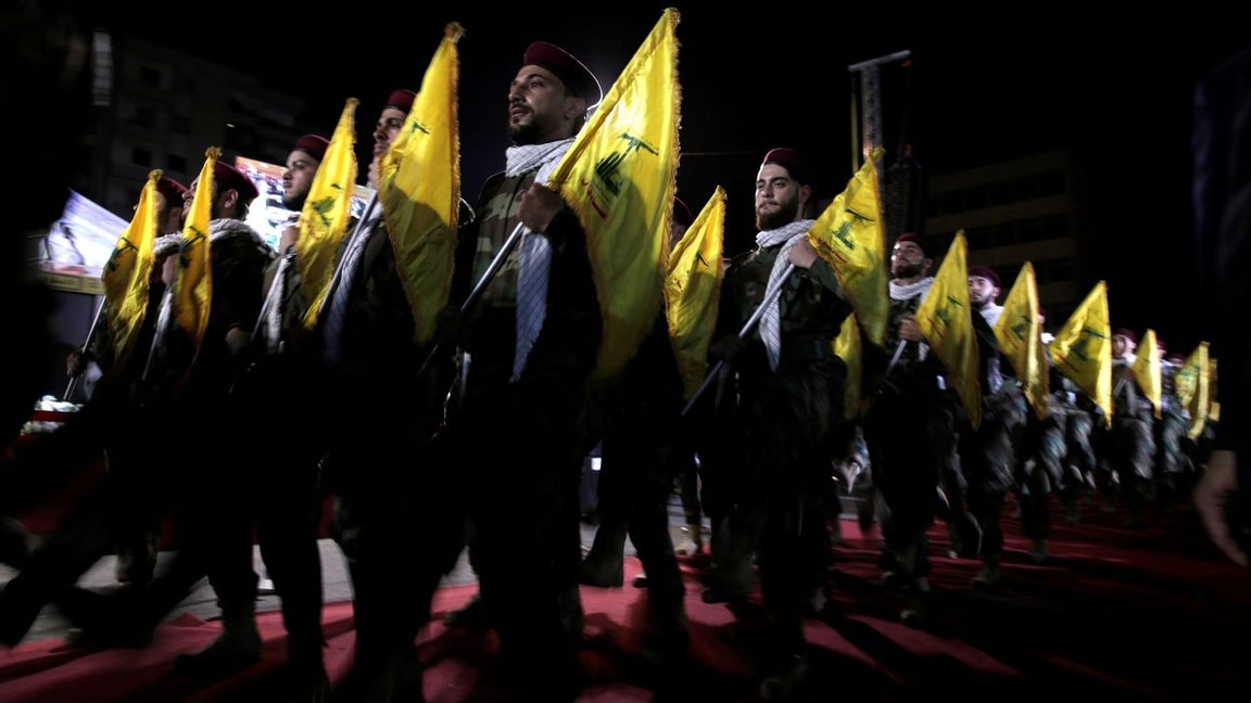  In this May 31, 2019 file photo, Hezbollah fighters march at a rally to mark Jerusalem day, in the southern Beirut suburb of Dahiyeh, Lebanon. As Lebanon sinks deeper into poverty and collapse, many Lebanese are more openly criticizing the Iran-backed Hezbollah, blaming it for its role in the devastating, multiple crises plaguing the country. This includes a dramatic currency crash and severe shortages in medicines and fuel that has paralyzed the country. Photo: Hassan Ammar/AP/TT