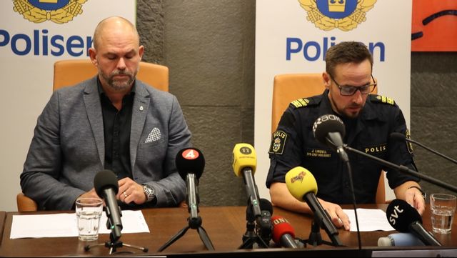 Jonas Lindell och Rickard Finndal mötte pressen. Foto: Adam Ihse/TT