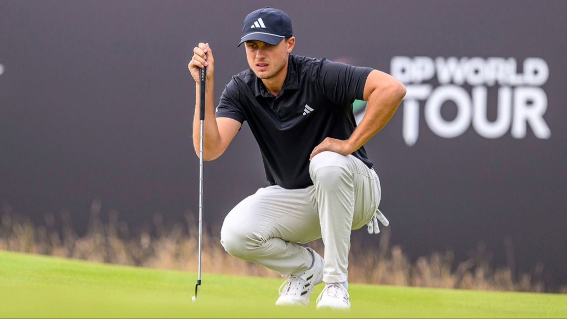 Ludvig Åberg under Scottish open. Foto: MALCOLM MACKENZIE/PA VIA AP/TT