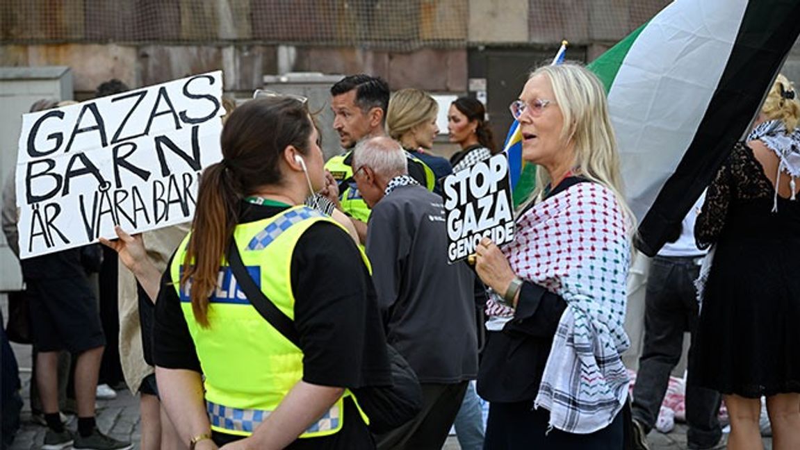 Demonstration på Mynttorget vid riksmötets öppnande. Nattalie Ström Bunpuckdee som uttalar sig i artikeln är ej den aktivist som är i förgrunden på denna bild. Bild: Anders Wiklund / TT 