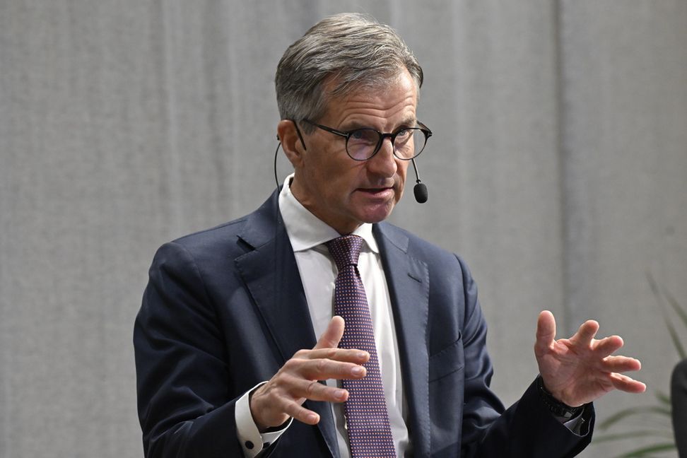 Riksbankschef Erik Thedéen vid onsdagens räntebesked.  Henrik Montgomery/TT