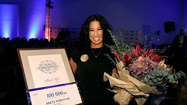Magda Gad fick Stora Journalistpriset som ”Årets förnyare 2017. Christine Olsson / TTÅ