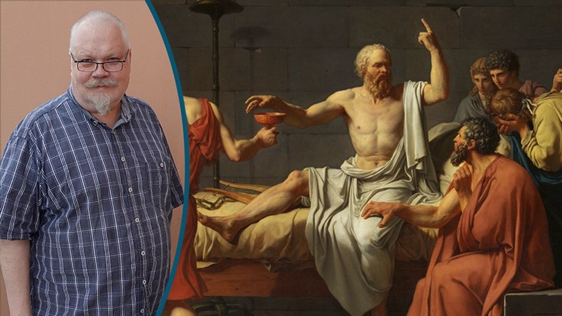 Sokrates fick tömma giftbägaren, men hans samtalsmetod kan leda framåt. Målning: Jacques Louis David (1748–1825). 