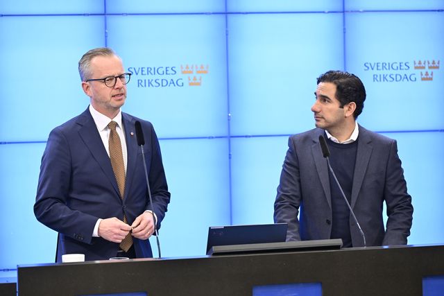 Socialdemokraternas ekonomiskpolitiska talesperson Mikael Damberg och partiets arbetsmarknadspolitiska talesperson Ardalan Shekarabi lanserar en miljardsatsning mot ungdomsarbetslösheten. Arkivbild. Foto: Henrik Montgomery/TT