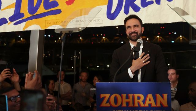 Zohran Mamdani stod som segrare i tisdagens primärval. Foto: Heather Khalifa/AP/TT