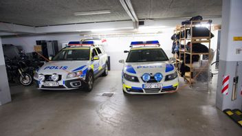 Det har brunnit i ett garage som polisen använder sig av. Foto: Fredrik Sandberg/TT.