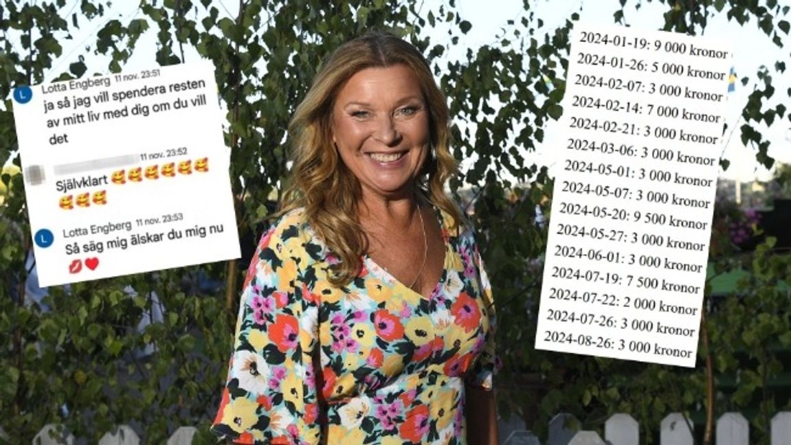 Bedragarna utgav sig för kändisar och lurade ett offer på totalt 67 000 kronor genom 15 separata betalningar under 2024. Foto: Oscar Olsson/TT/Skärmdumpar.