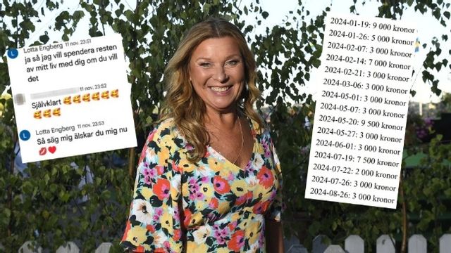 Bedragarna utgav sig för kändisar och lurade ett offer på totalt 67 000 kronor genom 15 separata betalningar under 2024. Foto: Oscar Olsson/TT/Skärmdumpar.