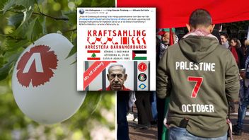 Till höger: foto från en Palestinademonstration i Göteborg. Bild: Janerik Henriksson/TT/Sverigebilden/Faksimil Facebook