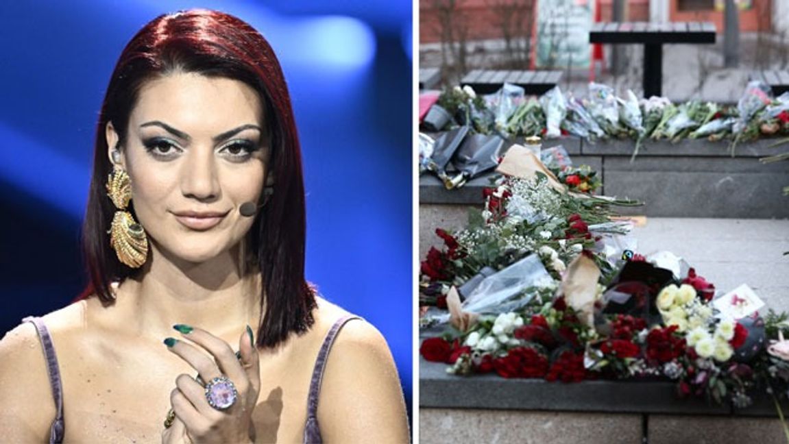 Katia Mosally och minnesplats vid Rönninge torg. Foto: Christine Olsson / TT/Nils Petter Nilsson/TT