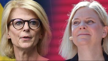 Elisabeth Svantesson (M), finansminister och Magdalena Andersson, partiledare Socialdemokraterna. Foto: Anders Wiklund/Lars Schröder/TT