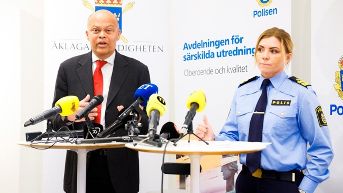 Chefsåklagare Per Nichols och enhetschef Anna Benedetti, Polisen. Foto: Christine Olsson/TT