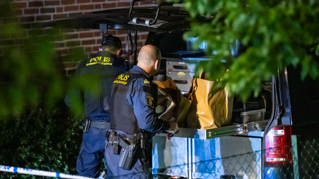 Bild från brottsplatsen. Foto: Johan Nilsson/TT